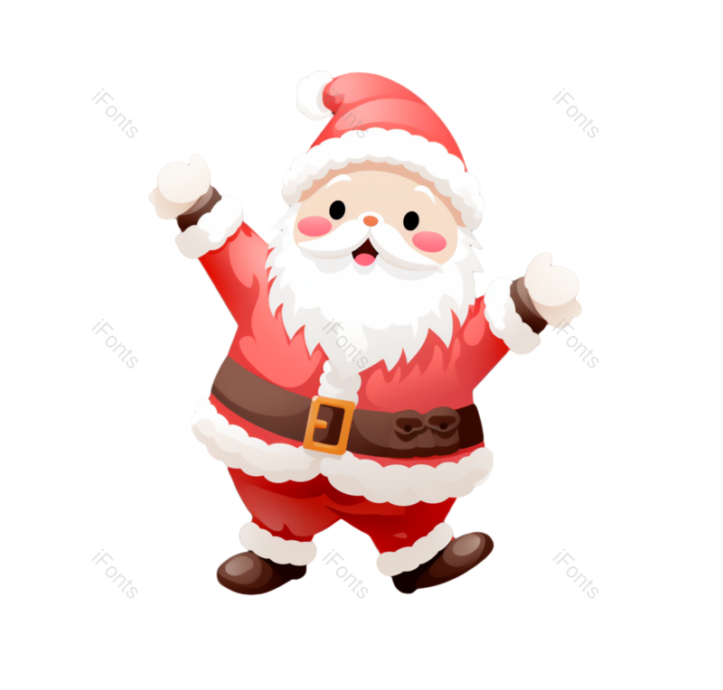 兔子图片,元旦元素,圣诞老人PNG,新年免抠素材